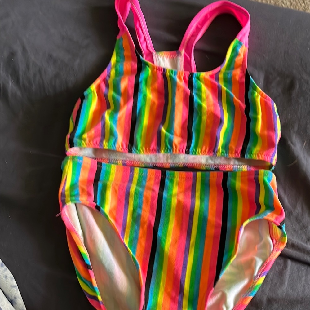 Retro Colorful Striped Swimsuit